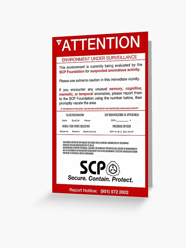 SCP Foundation Document | Greeting Card