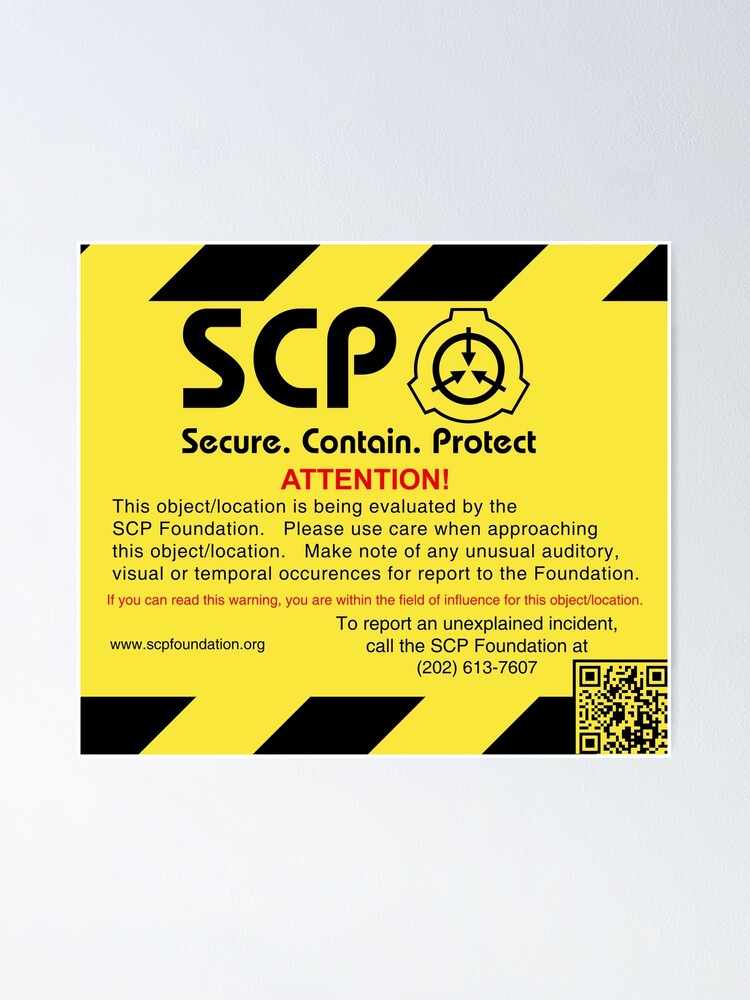 Scp Yellow Sign Poster By Raildur Redbubble Hot Sex Picture