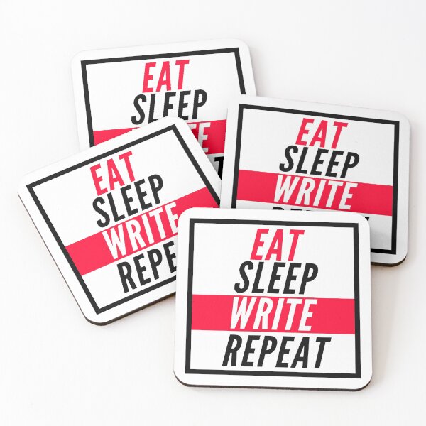 Item preview, Eat Sleep Write Repeat Writer Writing Motto Slogan designed and sold by LeopardPrintLDN.