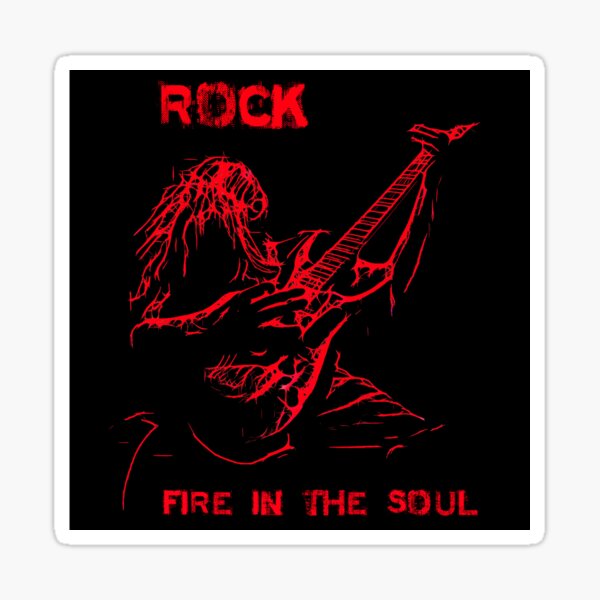 Item preview, ROCK - FIRE IN THE SOUL - DISTRESSED, VINTAGE, RETRO, Guitar shirt designed and sold by Danicus666.