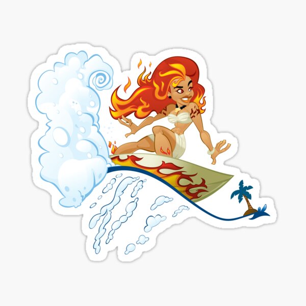 Surfing Pele Sticker