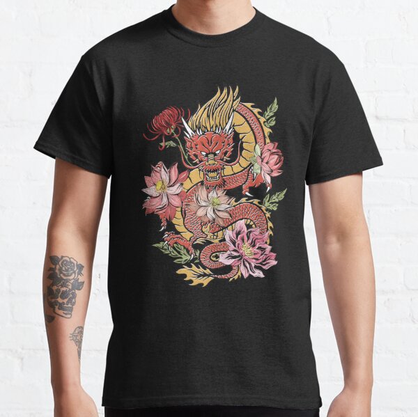 Dragon With Japanese Character Kanji Aesthetics T Shirt By Sayp Redbubble