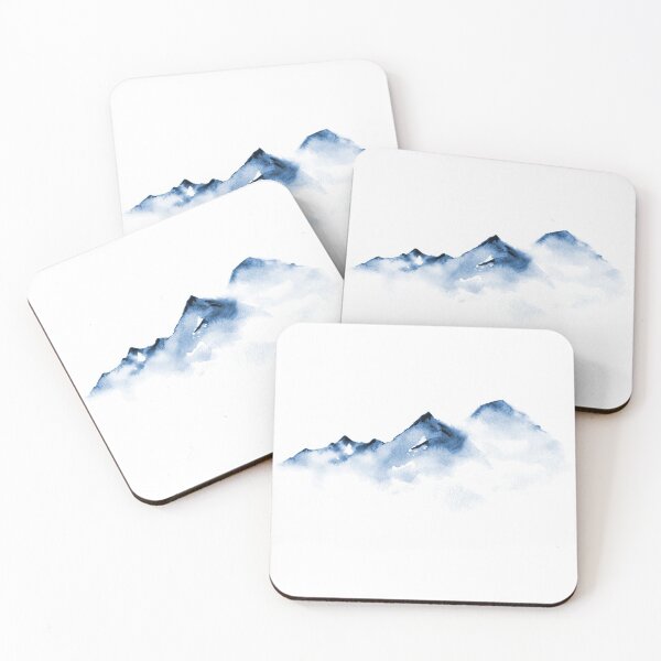 Item preview, Watercolor mountains ink art designed and sold by AznavourByKarin.