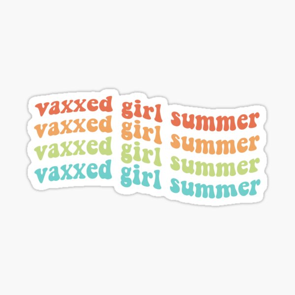 Rainbow vaxxed girl summer Sticker