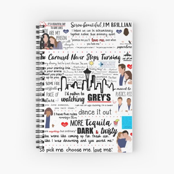 Grey’s Quote Collage Spiral Notebook