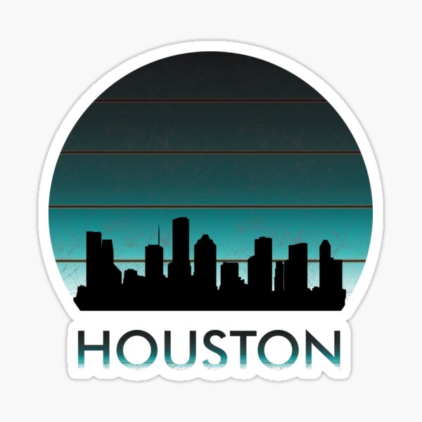 HOUSTON TEXAS DESIGNER SILHOUETTE SKYLINE ART - Houston - Sticker