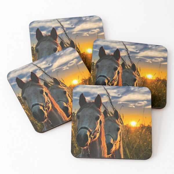 Item preview, Horses on a meadow at sunset designed and sold by Branka.