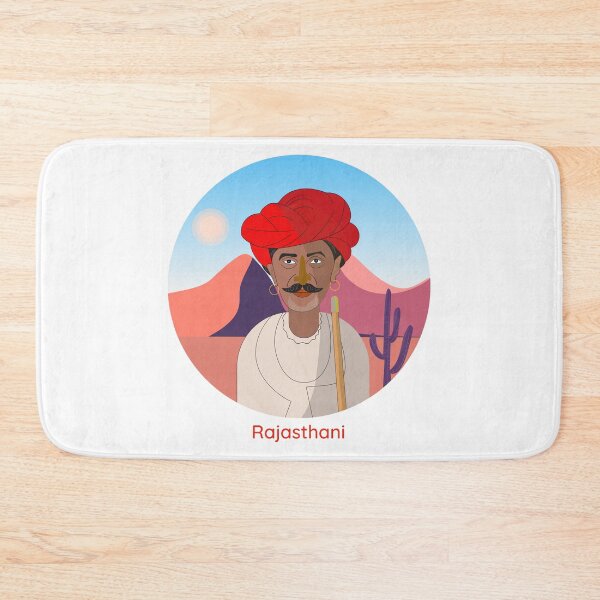 Item preview, rajasthani man in traditional clothes t-shirt  designed and sold by KARTICK DUTTA.
