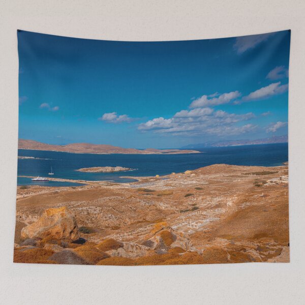 Item preview, Blue and Yellow Mediterranean Landscape - Delos, Greece designed and sold by JarbasVisuals.