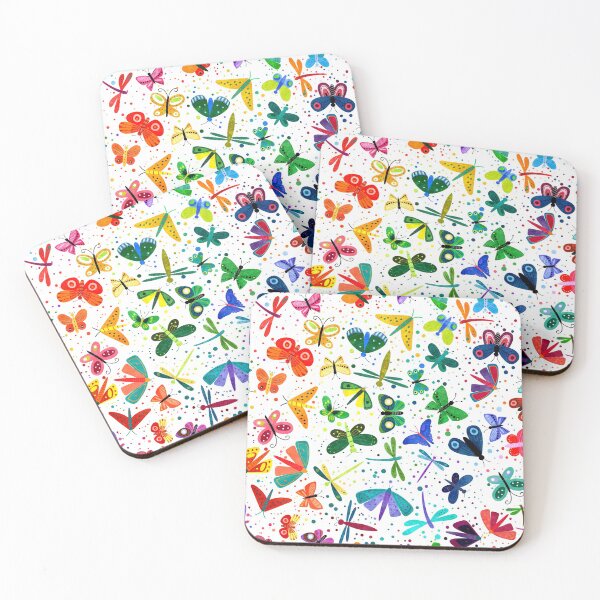 Item preview, Rainbow Watercolor Butterflies Pattern designed and sold by SamAnnDesigns.