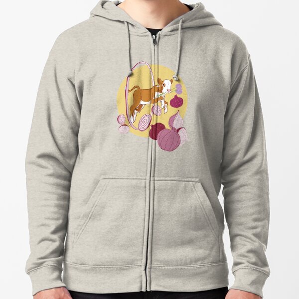 Sipuli the male calf with onions Zipped Hoodie