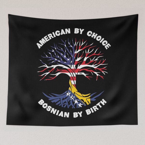 Item preview, Bosnian By Birth American By Choice, Half Bosnian Half American Flag, Bosnian Roots Tree designed and sold by ArtsyloShop.