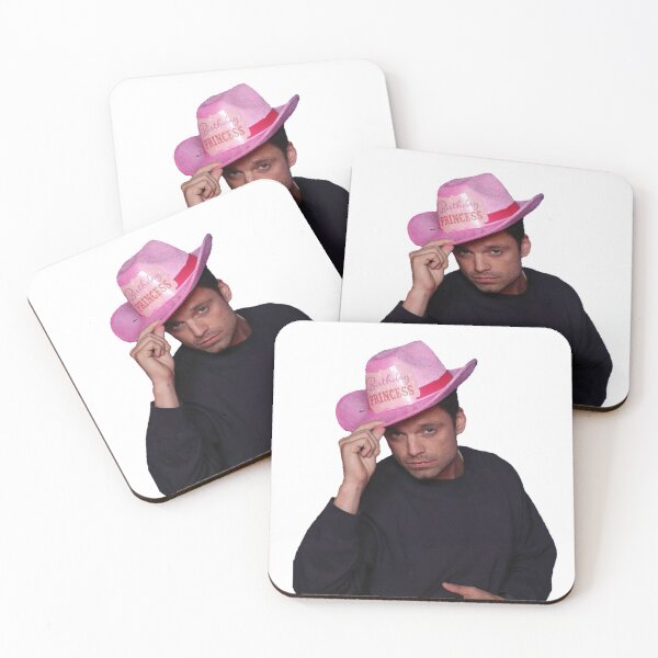 Artikelvorschau, Yee Haw! Sebastian Stan mit rosa Geburtstag Prinzessin Cowboyhut entworfen und verkauft von L1 Creations.