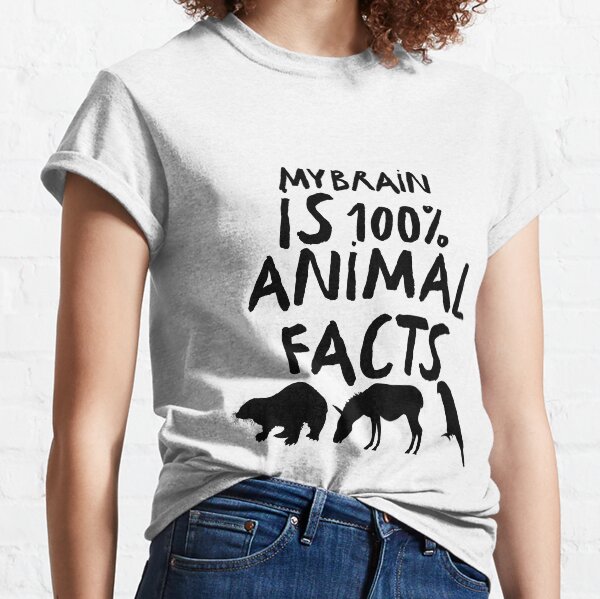 Vista previa del artículo con la obra «Mi cerebro es 100% hecho animal», diseñado y vendido por thezoogirl.