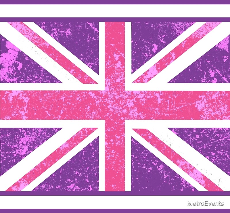 "Pink and Purple Union Jack" by MetroEvents Redbubble