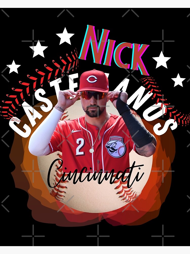 Nick Castellanos, grunge art, MLB, Cincinnati Reds, right fielder