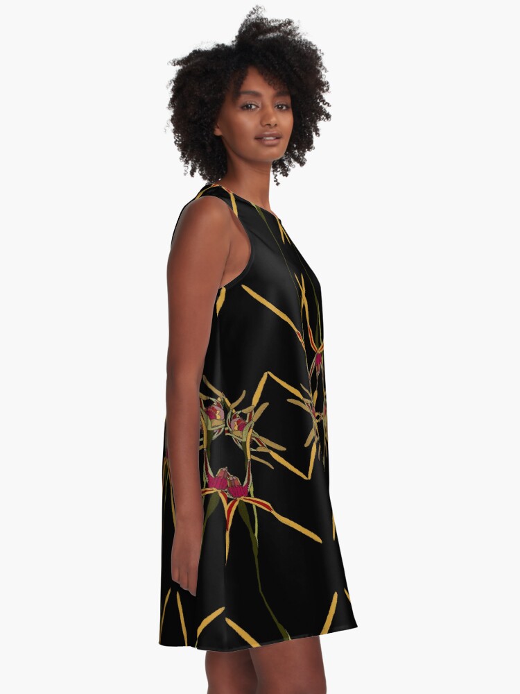 Alternate view of Reaching Spider Orchid Mirror Design Western Australia A-Line Dress