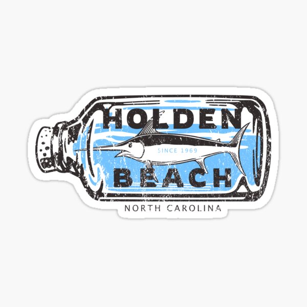 Item preview, Holden Beach, NC Marlin in a Ocean Wave Bottle  designed and sold by Contentarama.