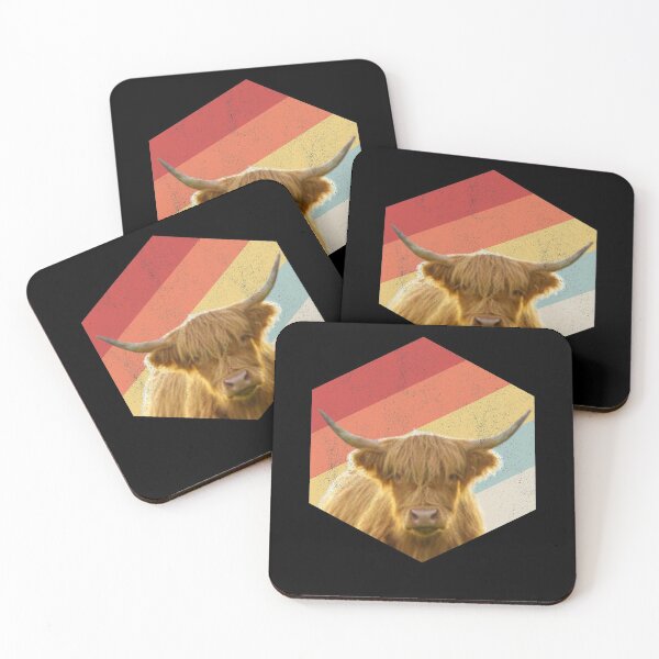 Item preview, highland cow art retro vintage highland cattle gifts designed and sold by alaechamlal.
