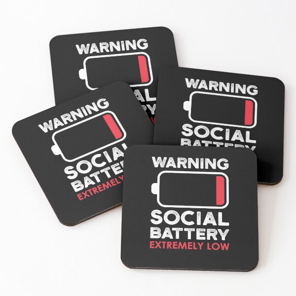 Item preview, Funny Introvert Warning Social Battery Extremely Low designed and sold by Scratches Tees.
