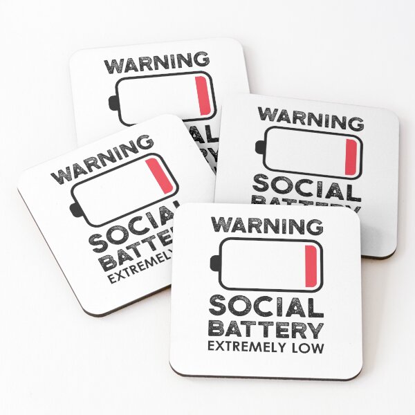 Item preview, Funny Introvert Warning Social Battery Extremely Low designed and sold by Scratches Tees.