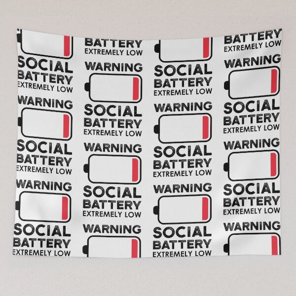 Item preview, Funny Introvert Warning Social Battery Extremely Low designed and sold by Scratches Tees.