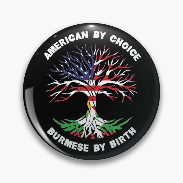 Item preview, Burmese By Birth American By Choice, Half Burmese Half American Flag, Burmese Roots Tree designed and sold by ArtsyloShop.