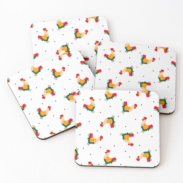 Item preview, Roosters  and polka dots on white background.  designed and sold by BychkovaEvgenia.