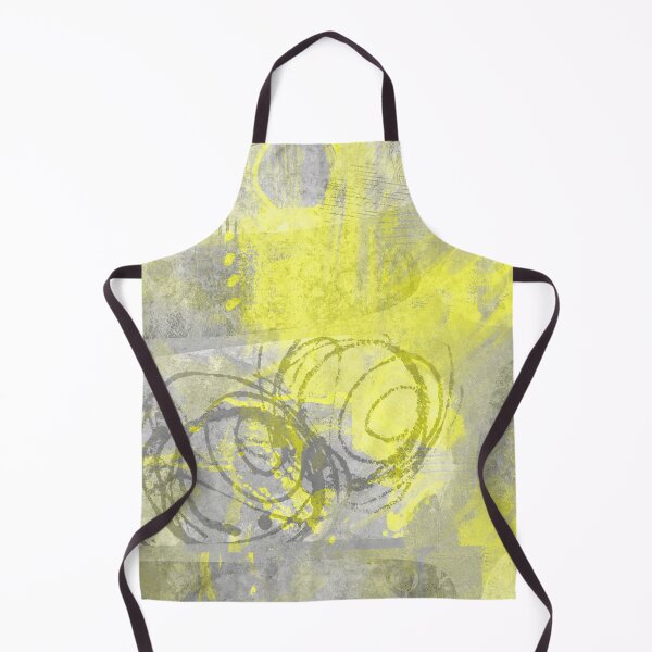 Item preview, Modern Yellow and Gray Abstract Expressionist Painting designed and sold by NancyMerkle.