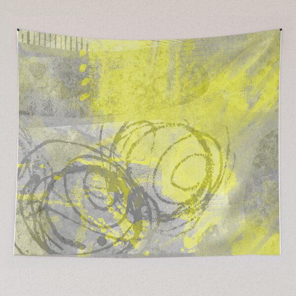 Item preview, Modern Yellow and Gray Abstract Expressionist Painting designed and sold by NancyMerkle.