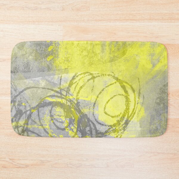 Item preview, Modern Yellow and Gray Abstract Expressionist Painting designed and sold by NancyMerkle.