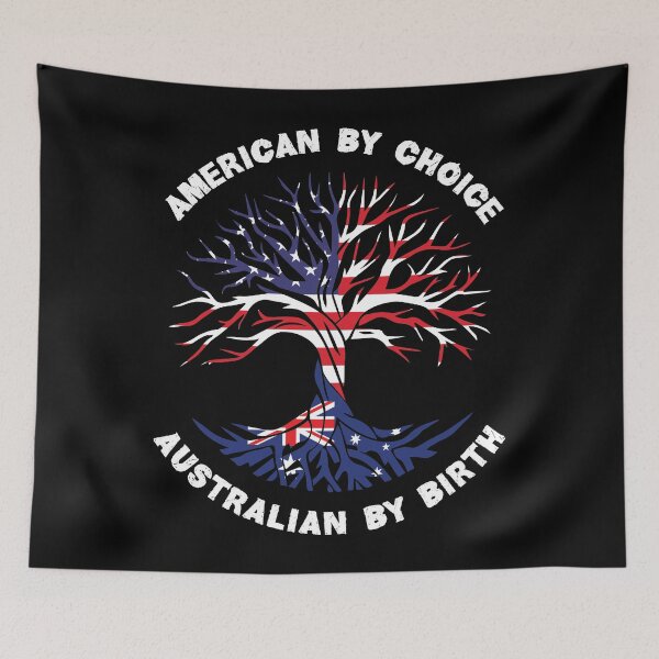 Item preview, Australian By Birth American By Choice, Half Australian Half American Flag, Australian Roots Tree designed and sold by ArtsyloShop.