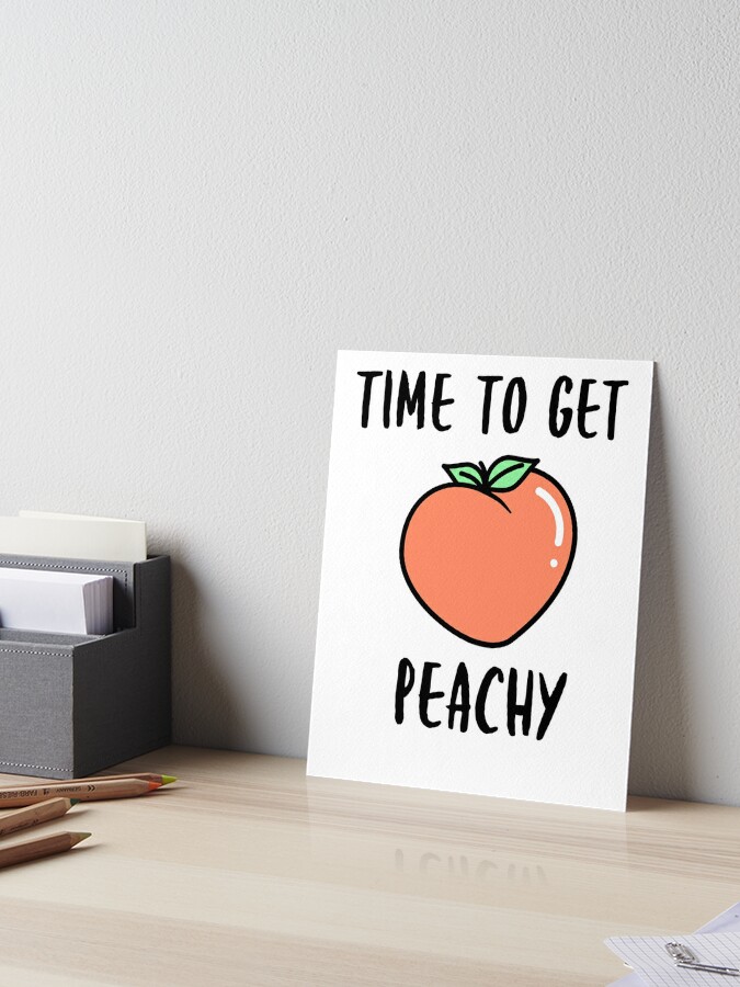Let's Get Peachy - comic kawaii pink peach fitness | Art Board Print