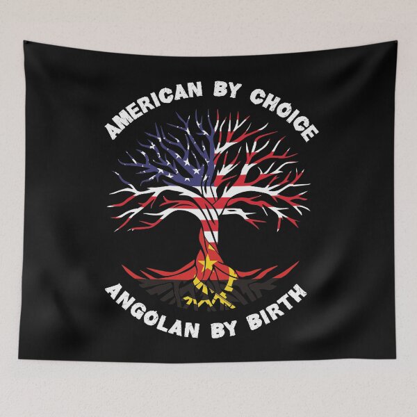 Item preview, Angolan By Birth American By Choice, Half Angolan Half American Flag, Angolan Roots Tree designed and sold by ArtsyloShop.