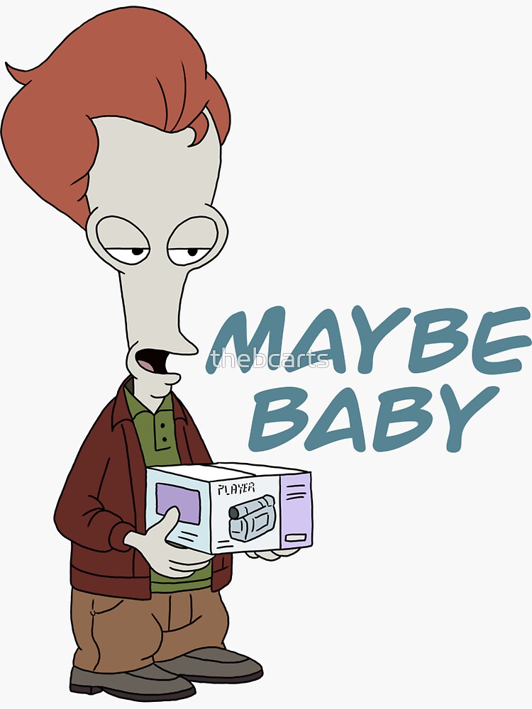 "American Dad Maybe Baby" Sticker for Sale by thebcarts | Redbubble