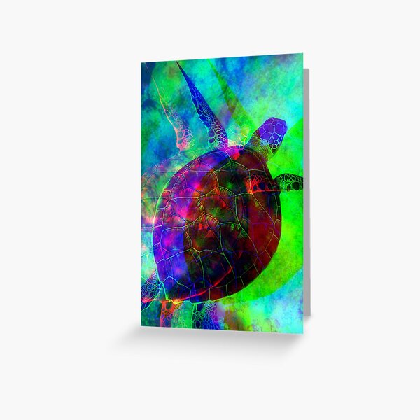 Abstract Sea Turtle Greeting Card