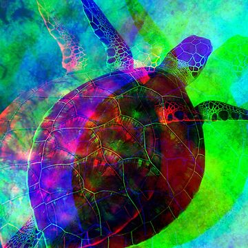 Artwork thumbnail, Abstract Sea Turtle by Risingphx