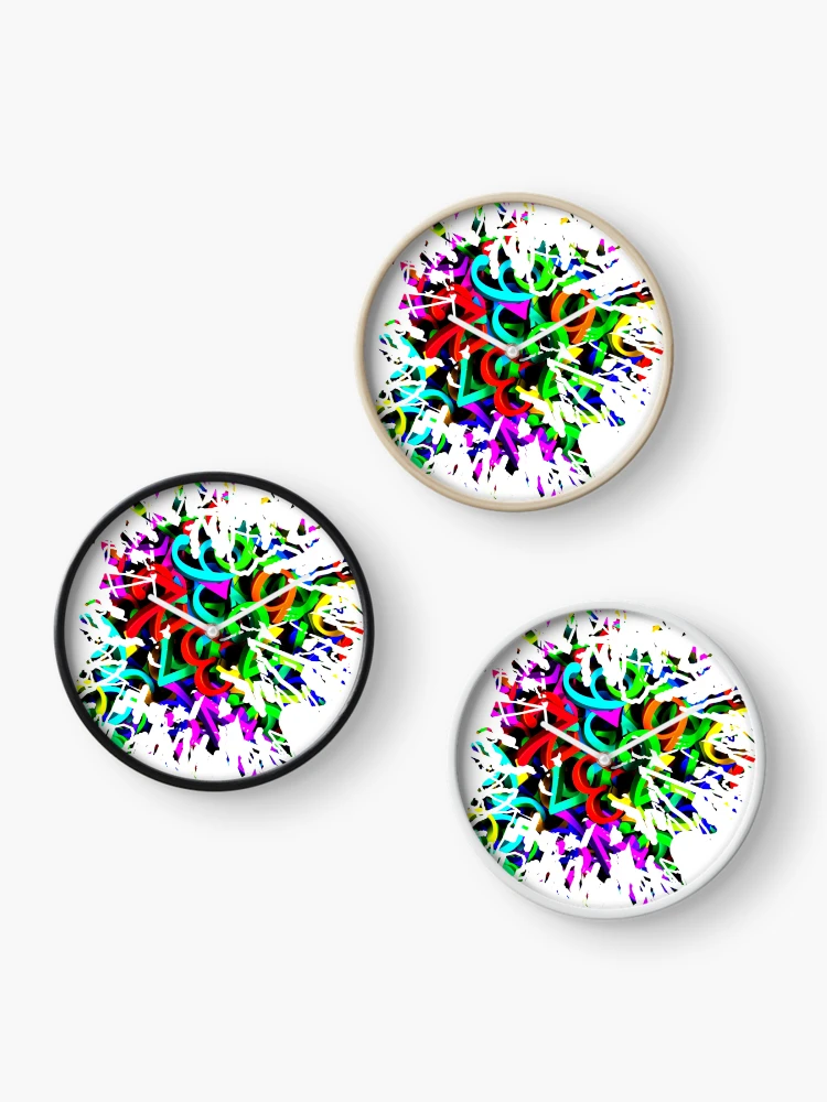 Thumbnail 3 of 4, Clock, Exploding Numbers designed and sold by artistoutfitter.