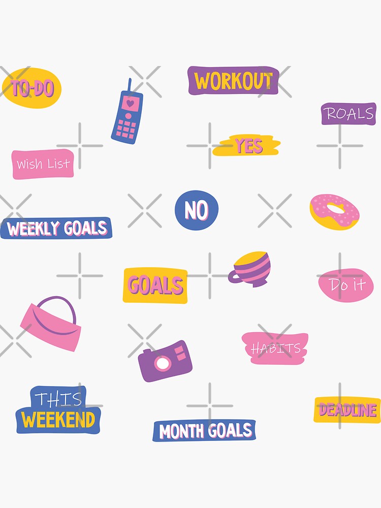 "Wish list sticker pack" Sticker for Sale by DigiAesthetics Redbubble