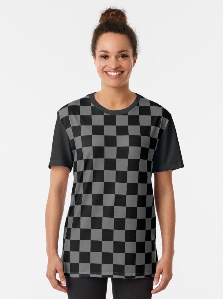 Black and Dark Gray Check Pattern, Chequerboard Pattern, Checkerboard  Pattern Graphic T-Shirt - Main Image