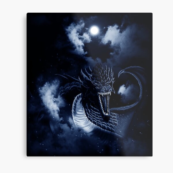 Blue Moon Fire Dragon In The Clouds Metal Print For Sale By Kimandrews Redbubble