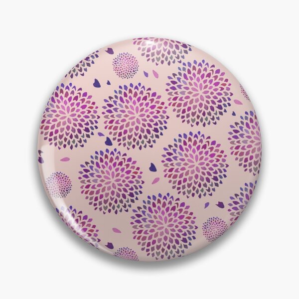 Item preview, Botanical Art | Dahlia Purple Foil Half Drop Pattern Blush Pink BG designed and sold by Old Urban Farmhouse Design Studio.