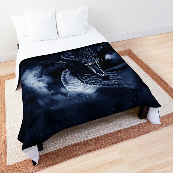 Blue Moon Fire Dragon in the Clouds Comforter