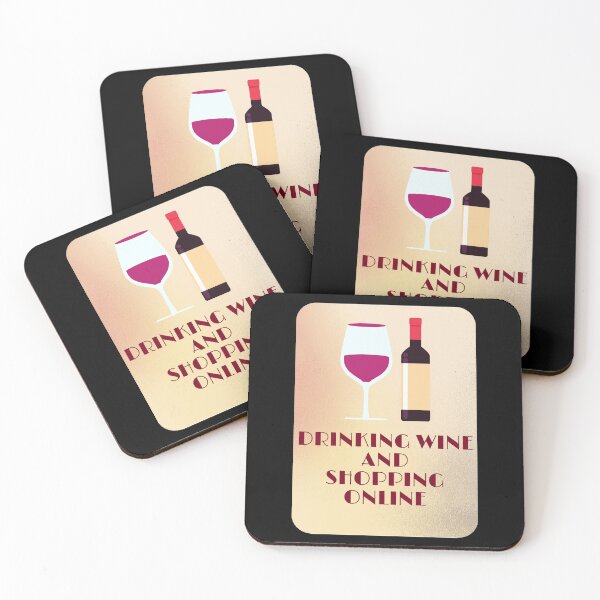 Item preview, Drinking wine and shopping online designed and sold by priyankajustine.