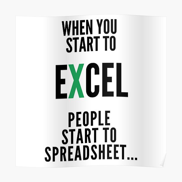 Microsoft Excel Posters Redbubble