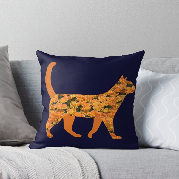 Item preview, Ginger Cat with Orange Flowers designed and sold by Pentanglement.