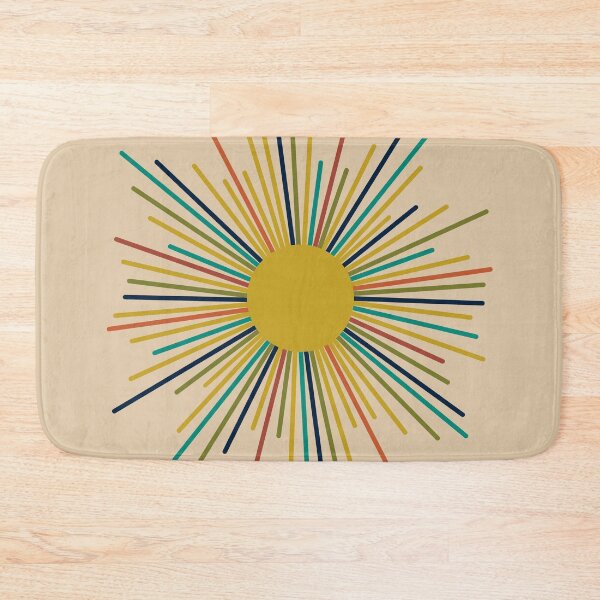 Item preview, Colourful Mid Century Modern Sunburst - Retro Sun in Mid Mod Colours on Beige designed and sold by kierkegaard.