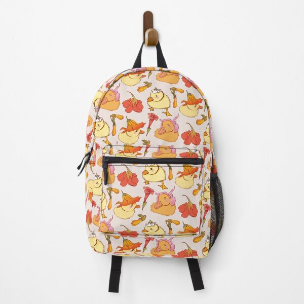 Item preview, Flower Ducks #2 - Cute Yellow and Beige Bird Illustration Pattern designed and sold by TheRainbowRoom.