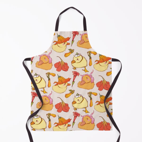 Item preview, Flower Ducks #2 - Cute Yellow and Beige Bird Illustration Pattern designed and sold by TheRainbowRoom.