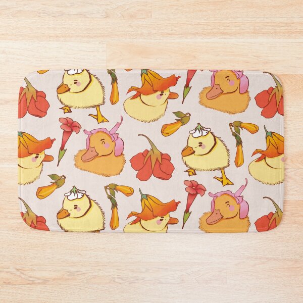 Item preview, Flower Ducks #2 - Cute Yellow and Beige Bird Illustration Pattern designed and sold by TheRainbowRoom.